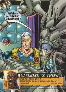 1996 Ultra X-Men Wolverine #41 Wolverine vs. Thing Back