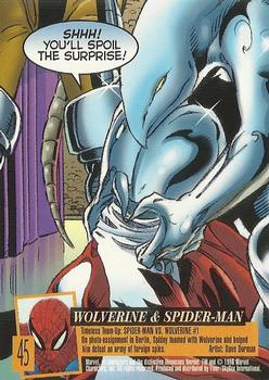 1996 Ultra X-Men Wolverine #45 Wolverine & Spider-man Back