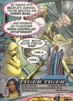 1996 Ultra X-Men Wolverine #47 Tyger Tiger Back
