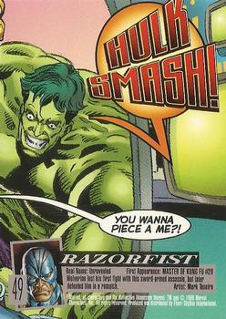 1996 Ultra X-Men Wolverine #49 Razorfist Back