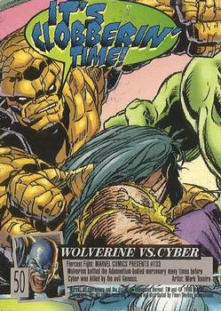 1996 Ultra X-Men Wolverine #50 Wolverine vs. Cyber Back