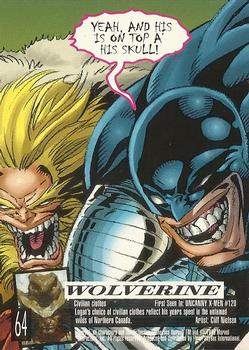 1996 Ultra X-Men Wolverine #64 Wolverine Back