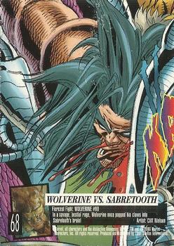 1996 Ultra X-Men Wolverine #68 Wolverine vs. Sabretooth Back