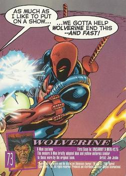 1996 Ultra X-Men Wolverine #73 Wolverine Back