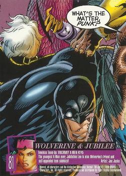 1996 Ultra X-Men Wolverine #81 Wolverine & Jubilee Back
