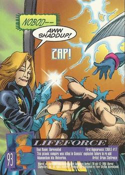 1996 Ultra X-Men Wolverine #93 Lifeforce Back