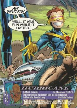 1996 Ultra X-Men Wolverine #96 Hurricane Back