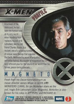 2000 Topps X-Men The Movie #3 Magneto Back