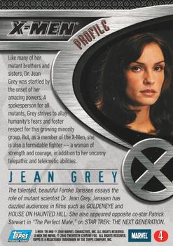 2000 Topps X-Men The Movie #4 Jean Grey Back