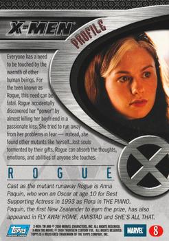 2000 Topps X-Men The Movie #8 Rogue Back