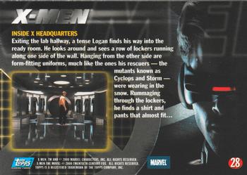 2000 Topps X-Men The Movie #28 Inside X Headquarters Back
