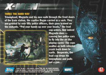 2000 Topps X-Men The Movie #47 Three the Hard Way Back