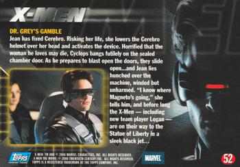 2000 Topps X-Men The Movie #52 Dr. Grey's Gamble Back