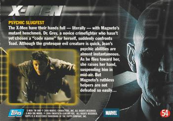 2000 Topps X-Men The Movie #54 Psychic Slugfest Back