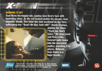 2000 Topps X-Men The Movie #55 Burning It Off Back