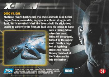 2000 Topps X-Men The Movie #57 Good vs. Evil Back