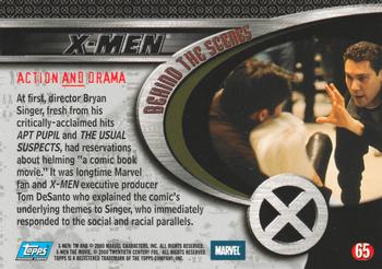 2000 Topps X-Men The Movie #65 Action and Drama Back