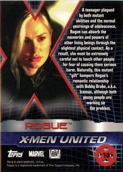 2003 Topps X2: X-Men United #10 Rogue Back