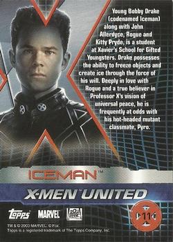 2003 Topps X2: X-Men United #11 Iceman Back