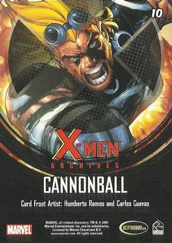 2009 Rittenhouse X-Men Archives #10 Cannonball Back