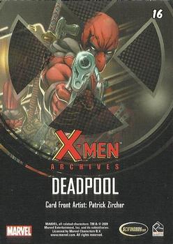 2009 Rittenhouse X-Men Archives #16 Deadpool Back