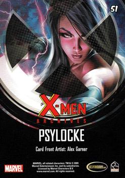 2009 Rittenhouse X-Men Archives #51 Psylocke Back