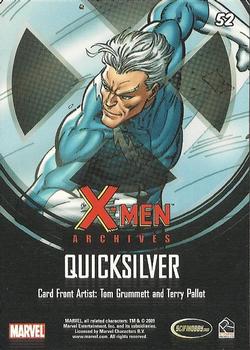 2009 Rittenhouse X-Men Archives #52 Quicksilver Back