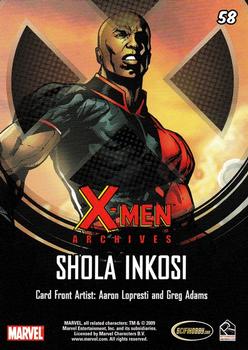 2009 Rittenhouse X-Men Archives #58 Shola Inkosi Back