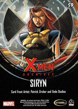 2009 Rittenhouse X-Men Archives #59 Siryn Back