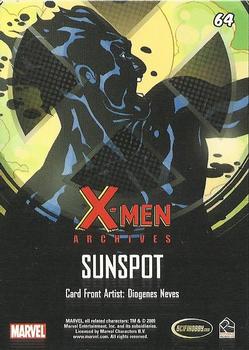 2009 Rittenhouse X-Men Archives #64 Sunspot Back