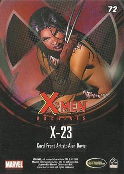 2009 Rittenhouse X-Men Archives #72 X-23 Back