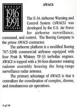 1991 Boeing 75th Anniversary #9 AWACS Back