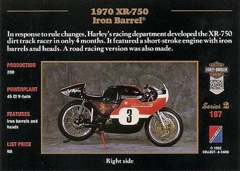 1992-93 Collect-A-Card Harley Davidson #167 1970 XR-750 Iron Barrel Back