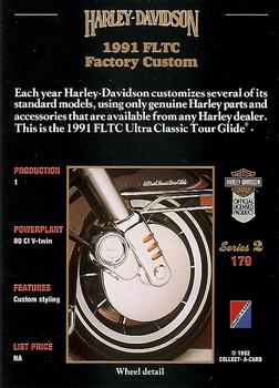 1992-93 Collect-A-Card Harley Davidson #179 1991 FLTC Factory Custom Back