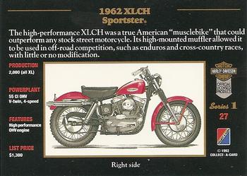 1992-93 Collect-A-Card Harley Davidson #27 1962 Sportster Back