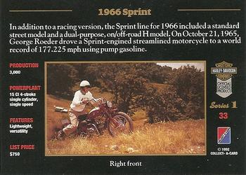 1992-93 Collect-A-Card Harley Davidson #33 1966 Sprint Back
