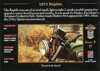 1992-93 Collect-A-Card Harley Davidson #37 1971 Rapido Back