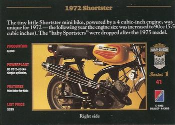 1992-93 Collect-A-Card Harley Davidson #41 1972 Shortster Back