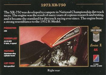 1992-93 Collect-A-Card Harley Davidson #44 1972 XR-750 Back