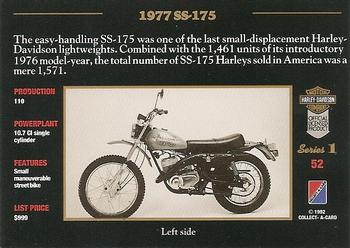 1992-93 Collect-A-Card Harley Davidson #52 1977 SS-175 Back