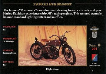 1992-93 Collect-A-Card Harley Davidson #221 1930 21 Pea Shooter Back