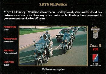 1992-93 Collect-A-Card Harley Davidson #238 1976 FL Police Back