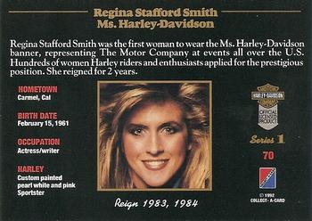 1992-93 Collect-A-Card Harley Davidson #70 Regina Smith Back