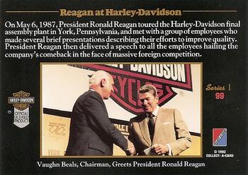1992-93 Collect-A-Card Harley Davidson #99 President Ronald Reagan Back