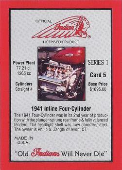 1992 Indian Motorcycle Trading Card Company Indian Motorcycles #5 1941 Inline Four-Cylinder Back