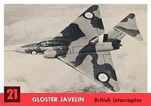 1956 Topps Jets (R707-1) #21 Gloster Javelin Front