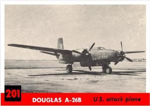 1956 Topps Jets (R707-1) #201 Douglas A-26B               U.S. attack plane Front