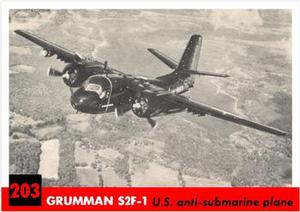 1956 Topps Jets (R707-1) #203 Grumman S2F-1               U.S. anti-submarine plane Front