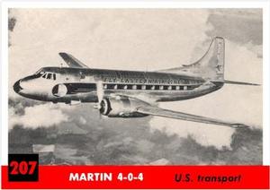 1956 Topps Jets (R707-1) #207 Martin 4-0-4                U.S. transport Front