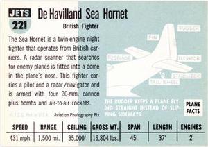 1956 Topps Jets (R707-1) #221 De Havilland Sea Hornet     British fighter Back
